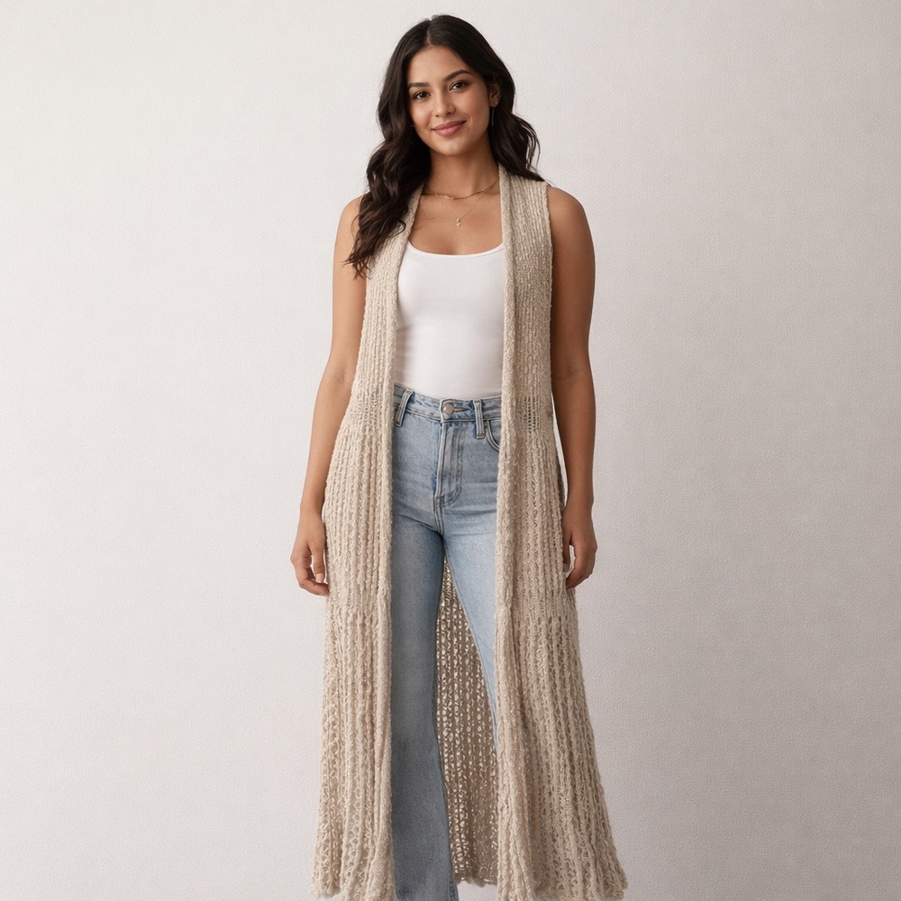 NWT - RXB  Long Knit Sweater Vest Size L